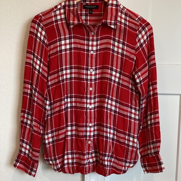 Like-New💫Dress Shirt Banana Republic Dillon Collared Button-Down Plaid Shirt - Picture 1 of 11